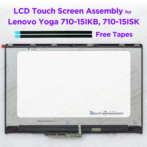 StoneTaskin 15.6 Inch LCD Touch Screen Digitizer Assembly For Lenovo Yoga 710-15IKB 710-15ISK 80U0 80V5 FHD1920x1080 5D10M14145 5D10L47462 Display Panel Fully Tested Free Fast Shipping