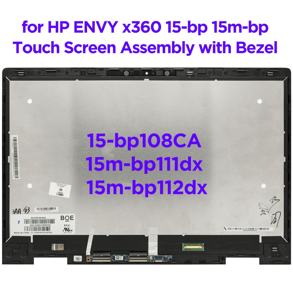 StoneTaskin 15.6 LCD Laptop Touch Screen Digitizer Assembly For HP ENVY X360 15-BP 15T-BP 15M-BQ 15Z-BQ 15-bp010ca 15m-bp110NR 15-BQ075NR Replacement