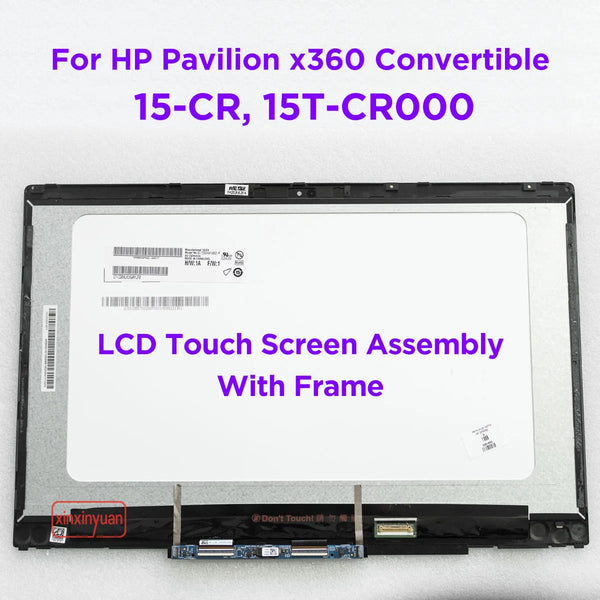 StoneTaskin 15.6 LCD Laptop Touch Screen Digitizer Assembly For HP Pavilion x360 15-CR 15T-CR 15-CR0010NR 15-CR0051CL 15-CR0053WM L20824-001 Display Panel Fully Tested Free Fast Shipping