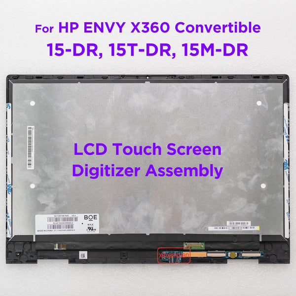 StoneTaskin 15.6 LCD Screen Touch Digitizer Assembly for HP ENVY X360 15-DR 15M-DR 15T-DR 15-DS 15M 15Z-DS 15-DR0012DX L53545-001 L53548-001 Replacement