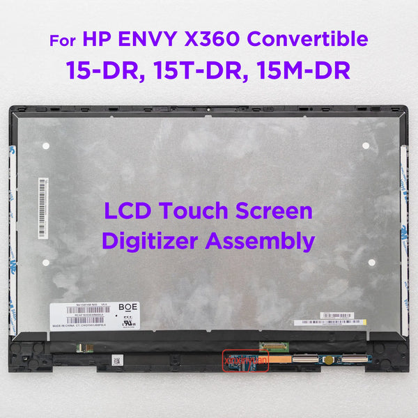 StoneTaskin 15.6 LCD Screen Touch Digitizer Assembly for HP ENVY X360 15-DR 15M-DR 15T-DR 15-DS 15M 15Z-DS 15-DR0012DX L53545-001 L53548-001 Display Panel Fully Tested Free Fast Shipping