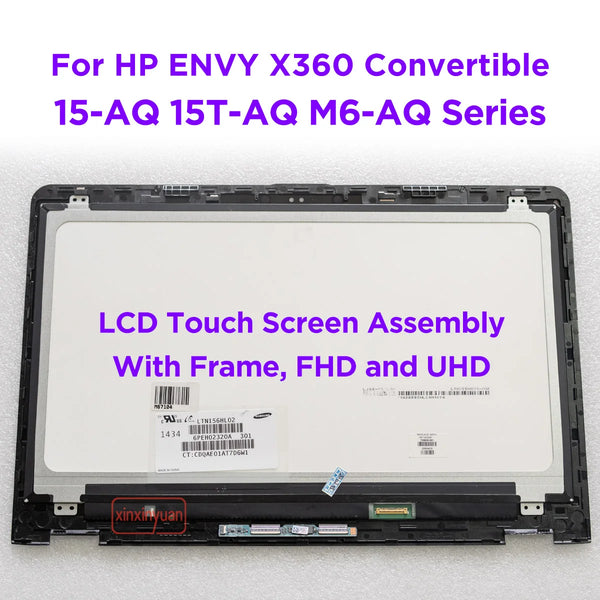 StoneTaskin 15.6 LCD Touch Screen Digitizer Assembly For HP ENVY X360 15-AQ 15T-AQ000 M6-AQ005DX 15-AQ123CA 15-AQ166NR 15-AQ173CL 856811-001 Display Panel Fully Tested Free Fast Shipping