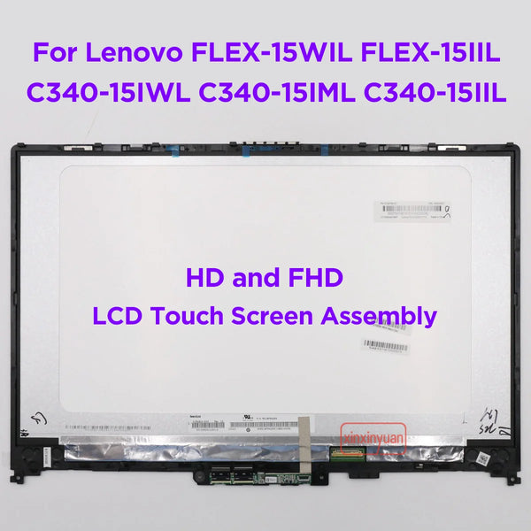 StoneTaskin 15.6 LCD Touch Screen Digitizer Assembly For Lenovo ideaPad C340-15IWL FLEX-15IWL 15IML 15IIL FHD Matrix Display Replacement Display Panel Fully Tested Free Fast Shipping