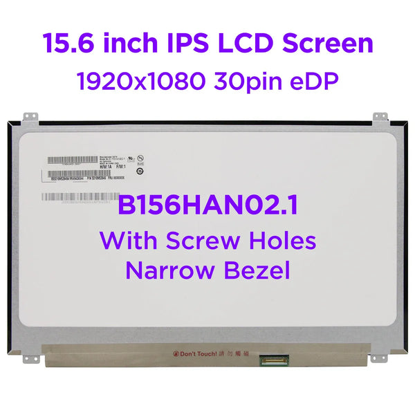 15.6 Laptop LCD Screen B156HAN02.1 Fit LP156WF9-SPK3 NV156FHM-N47 For Lenovo ThinkPad T570 T580 E580 E585 E590 E595 30pin eDP