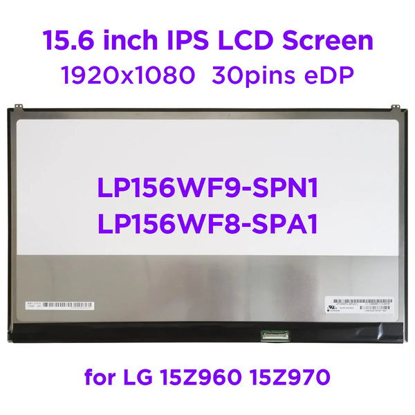 StoneTaskin Original 15.6" Slim Laptop LCD Screen LP156WF9-SPN1 LP156WFC-SPY1LP156WF8-SPA1 for LG 15Z960 15Z970 15Z980 IPS 1920x1080 30pin eDP Fast Free Shipping