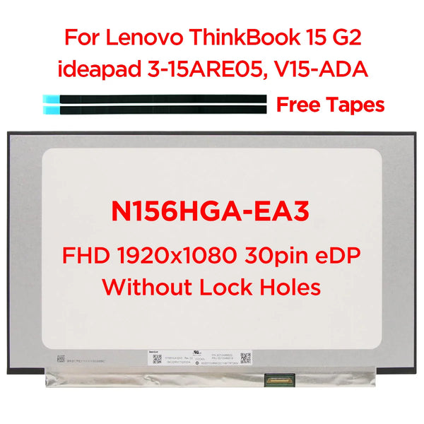 StoneTaskin Original  15.6 inch Slim Laptop LCD Screen N156HGA-EA3 C1 C2 C4 For Lenovo ideapad 3-15ARE05 3-15IML05 V15-ADA L3-15IML05 FHD 30 pins eDP Free Fast Shipping