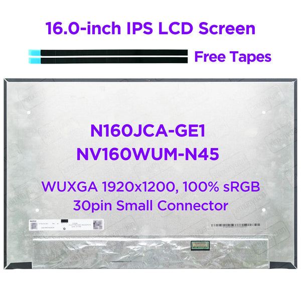 StoneTaskin Original  16.0-INCH Laptop LCD Screen N160JCA-GE1 NV160WUM-N45 for Dell DP/N 0Y1YP8 LED Display Panel Replacement WUXGA1920x1200 30pins Free Fast Shipping