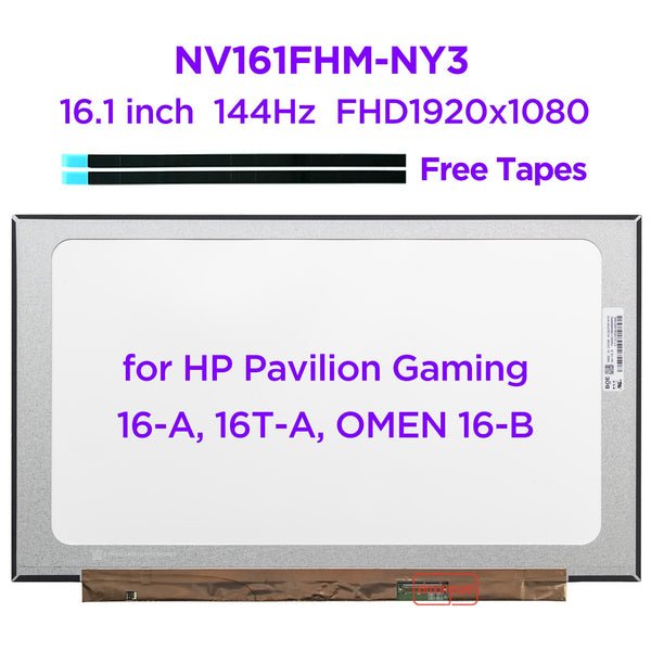 StoneTaskin 16.1" IPS 144Hz Laptop LCD Screen NV161FHM-NY3 for HP Pavilion Gaming 16-A 16T-A OMEN 16-B Display 1920x1080 40pin M02082-001 Replacement