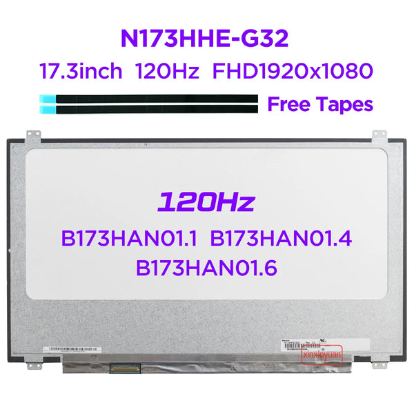 17.3" 120Hz Laptop Screen N173HHE-G32 B173HAN01.4 B173HAN01.6 For MSI HT73VR GT72VR DELL Alienware 17R4 FHD 1920x1080 40pin eDP