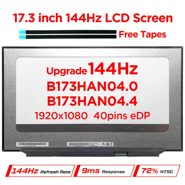 StoneTaskin 17.3" 144Hz Laptop LCD Screen B173HAN04.0 B173HAN04.4 B173HAN04.9 For MSI MS-17F2 ASUS FX706 Matrix IPS Display Panel 40pin eDP Fully Tested Free Shipping