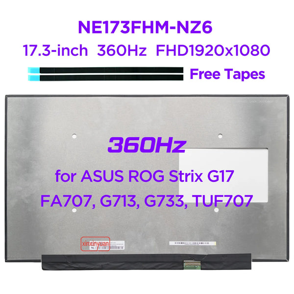 StoneTaskin 17.3 360Hz Laptop LCD Screen NE173FHM-NZ6 fit B173HAN05.4 for ASUS G17 G713 G733 FA707 TUF707 1920x1080 Display Panel 40pins eDP Display Panel Fully Tested Free Fast Shipping