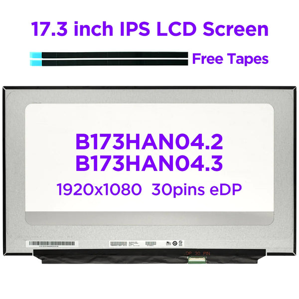 StoneTaskin Original 17.3" IPS Laptop LCD Screen B173HAN04.2 Fit B173HAN04.3 N173HCE-E3A N173HCE-E3B NV173FHM-N46 72% NTSC FHD 1920x1080 30pin eDP Fast Free Shipping