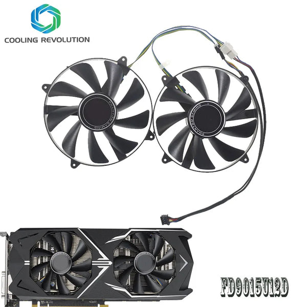 StoneTaskin Original Brand New 2PCS/lot FD9015U12D 92MM DC12V 0.55AMP 4Pin Graphics Card Fan for ASRock Radeon RX580 8G OC Phantom Gaming X Free Shipping