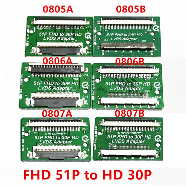 StoneTaskin Brand New Original 51 Pin FHD to 30 Pin HD QK0805A QK0805B QK0806A QK0806B QK0807A QK0807B LVDS-51P TO 30P 30P TO 51P FPC adapter turn board 100% Tested Free Shipping