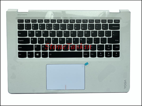 5CB0L67142 For Lenovo Flex 4-1470 Yoga 510-14ISK 510-14IKB Laptop Keyboard US Layout with Backlit Upper Case C White Plamrest