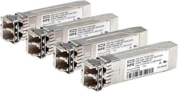 PCparts C8R25B HPE MSA 10Gb Short Range iSCSI SFP+ 4‑pack Transceiver LC MULTIMODO 10000 MBIT/S