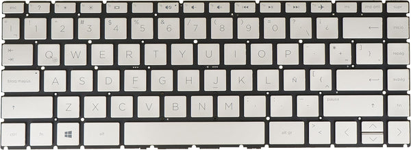 StoneTaskin Latin Spanish Keyboard for HP 14-dk0008la 14-dq0006la 14-dq0007la 14-dq0008la 14-dq1001la 14-dq1002la 14-dq1003la 14-dq1004la L47859-161 Silver Pale Golden