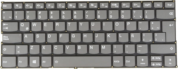 StoneTaskin Latin Spanish Keyboard for Lenovo Ideapad S340-13IML FLEX-14API FLEX-14IML FLEX-14IWL S530-13IML S530-13IWL S740-14IIL PD4SB-LA Backlit Gray