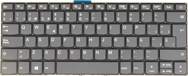 Spanish Keyboard for Lenovo Ideapad 3-14ADA05 130-14ikb 130s-14igm s130-14igm 1-14igl05 1-14ada05 V145-14ast V14-ada PC4CP-SPA Gray