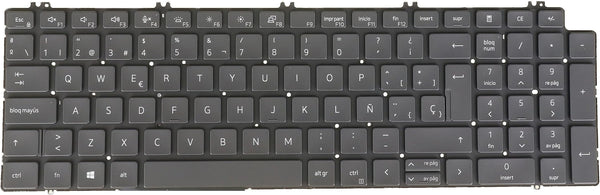 StoneTaskin SP Spanish Layout- Laptop Keyboard for Dell Precision 7550 7560 7750 7760 0MH69P MH69P Backlit, Pulled, Tested