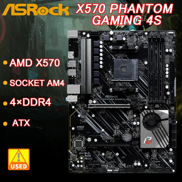 StoneTaskin ASROCK X570 Phantom Gaming 4S Motherboard AMD X570 support Ryzen 9 5900X 5600 2700 5700 3400G cpu Socket AM4 DDR4 128GB 4533(OC) High Quality Fully Tested Free Shipping