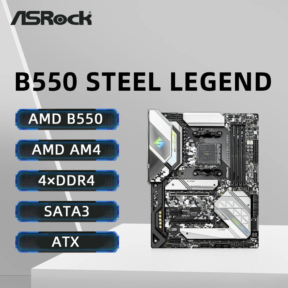 Amd B550 Asrock B550 Steel Legend Am4 Atx Motherboard ASROCK B550M