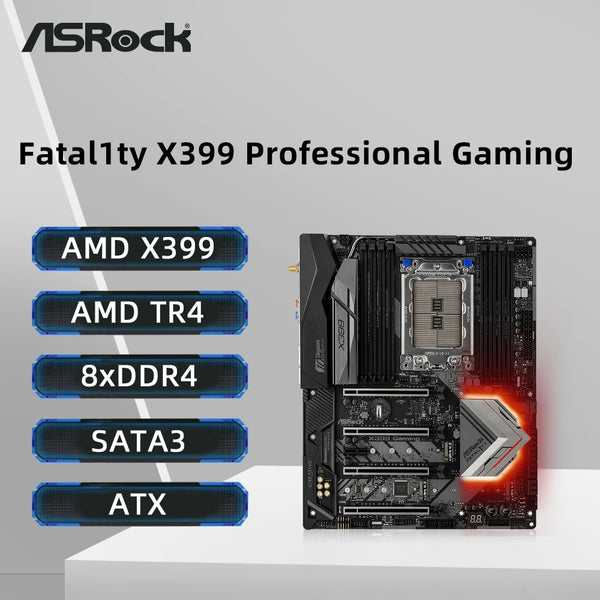ASRock X399 GAMING Motherboard Support TR 2990WX 2970WX 2950X 2920X 1950X 1920 1900X CPUs Quad Channel DDR4 3600+ MHz NVME M.2 High Quality Fully Tested Free Shipping
