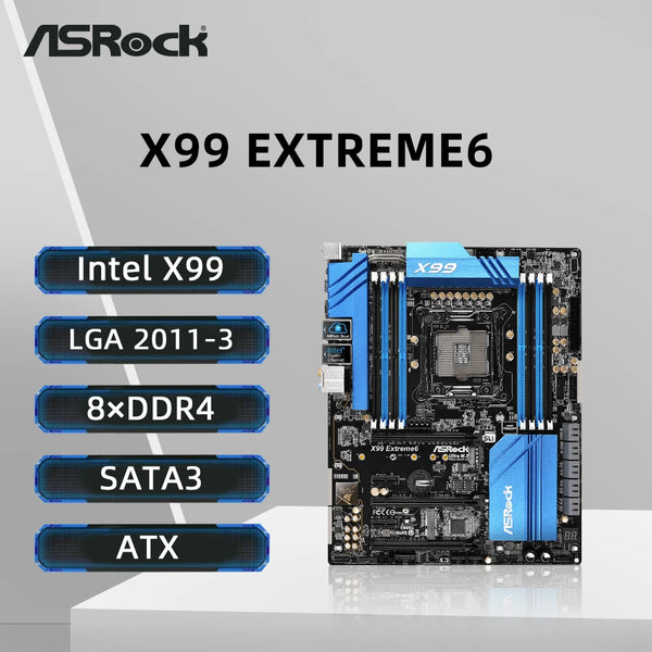 ASRock X99 EXTREME6 Motherboard Support i7-6800K 6900K E5-4669 2695 2690 2629 2683 2609 1680 CPU 8xDDR4 2400MHz 128GB M.2 ATX Free Fast Shipping