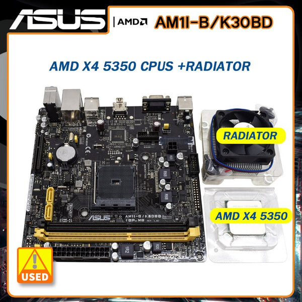 StoneTaskin ASUS AM1I-B/K30BD Motherboard + AMD x4 5350 cpus+ heat sink AM1I Motherboards kit DDR3 USB 3.0 MINI ITX