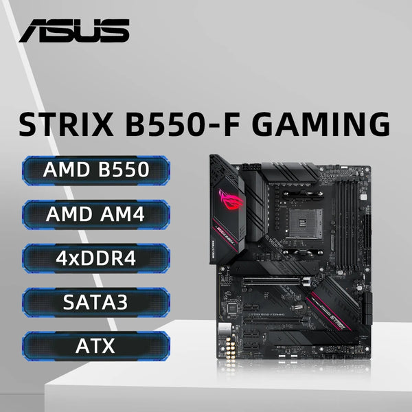 ASUS AMD B550 Ryzen AM4 Gaming ATX Motherboard ROG STRIX B550-F GAMING Support  5700x3D 5800X 5600G CPU DDR4 Dual M.2 PCIe 4.0 Free Fast Shipping
