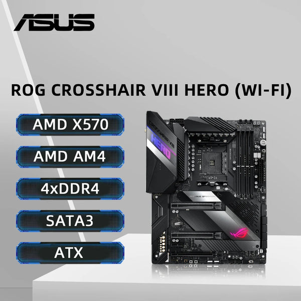 ASUS AMD X570 ATX Gaming Motherboard ROG CROSSHAIR VIII HERO (WI-FI) Support 5600 5700X 5800X3D CPU DDR4 4800MHz M.2 NVME HDMI Free Fast Shipping