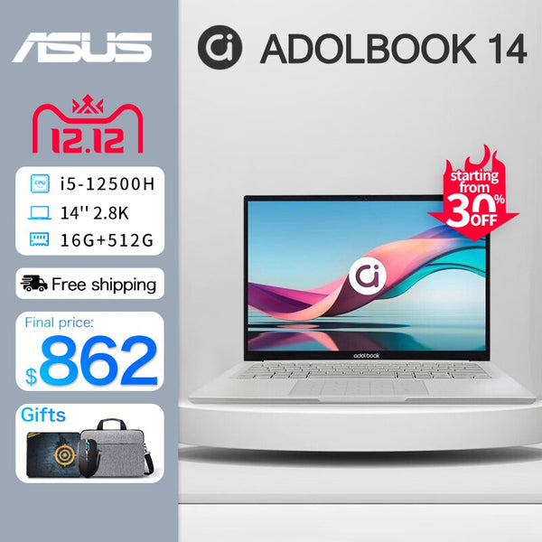 Brand New ASUS Adolbook14 Slim Laptop 12th Intel Corei5 12500H 16G RAM 512G SSD 2.5K/2.8K 14Inch Office Laptop Warranty