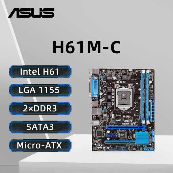 ASUS H61 Motherboard LGA 1155 Support i7-3770K 2600S i5-3570K 3470 2500T i3-3250T 3240 CPU DDR3 RAM Intel Core 2/3 Gen M.2 NVME Free Fast Shipping