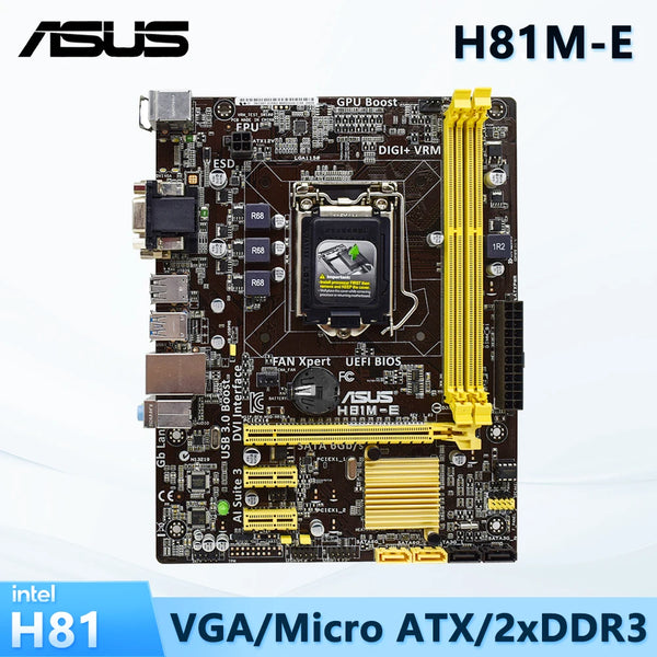 StoneTaskin Original ASUS H81M-E Motherboard LGA 1150 DDR3 16GB intel H81 Micro ATX support 4130 4330 4360 4460 4570 4670 4770 4790 cpu Fully Tested Free Shipping