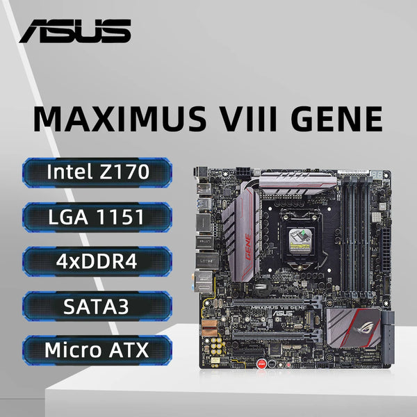 ASUS MAXIMUS VIII GENE Motherboard Support i7-7700K 6700K i5-7600 6500 i3-7320 6300 CPU LGA 1151 4xDDR4 Intel Z170 M.2 NVME mATX