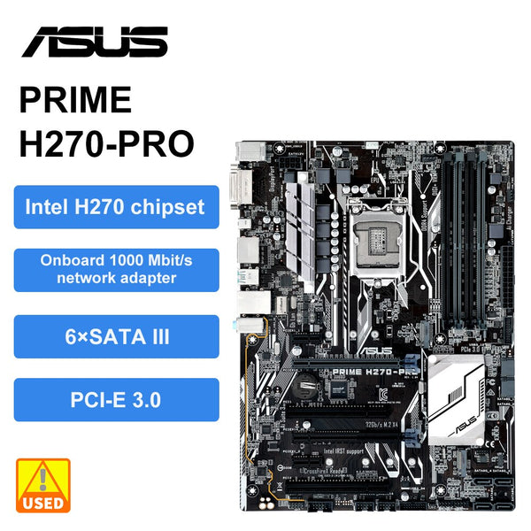 StoneTaskin ASUS PRIME H270-PRO LGA 1151 Motherboard DDR4 64GB Intel H270 PCI-E 3.0 2×M.2 6×SATA III USB3.0 ATX For 7th Gen/6th Gen cpu