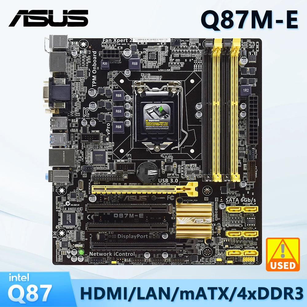 StoneTaskin Original ASUS Q87M Motherboard Q87M-E LGA 1150 Intel Q87 D