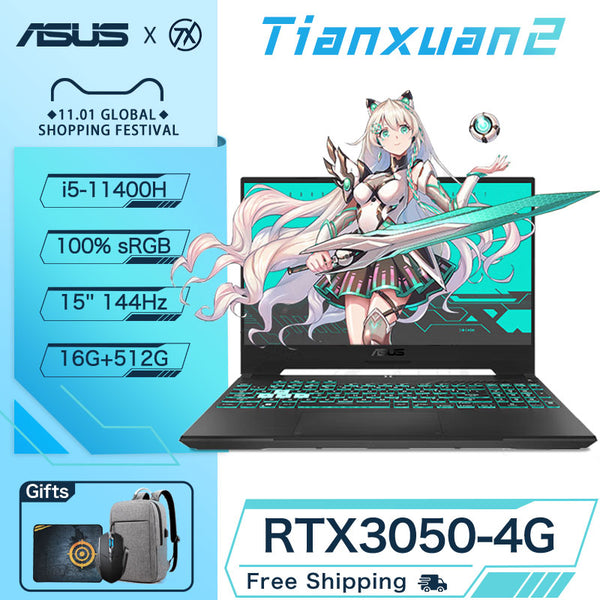 Brand New ASUS Tianxuan2 Gaming Laptop 11th Intel Core i5-11400H/R7-5800H RTX3050-4G/RTX3060-6G/RTX3070-8G 16G RAM 512GSSD 15Inch Notebook Warranty