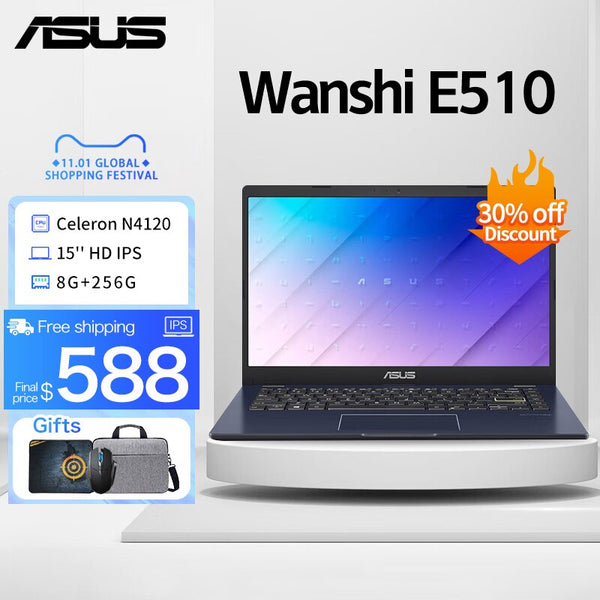 Brand New ASUS Wanshi Office Laptop Intel Pentium N6000/Intel Celeron N4120 8G RAM 256G SSD 14Inch Business Notebook Gaming Computer Warranty