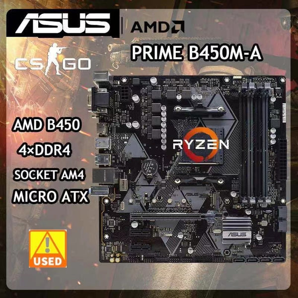 StoneTaskin B450M Motherboard AM4  For Ryzen 5 5600G cpus Asus PRIME B450M-A Motherboard AM4 DDR4 128GB AMD B450 USB3.1M.2 Micro ATX