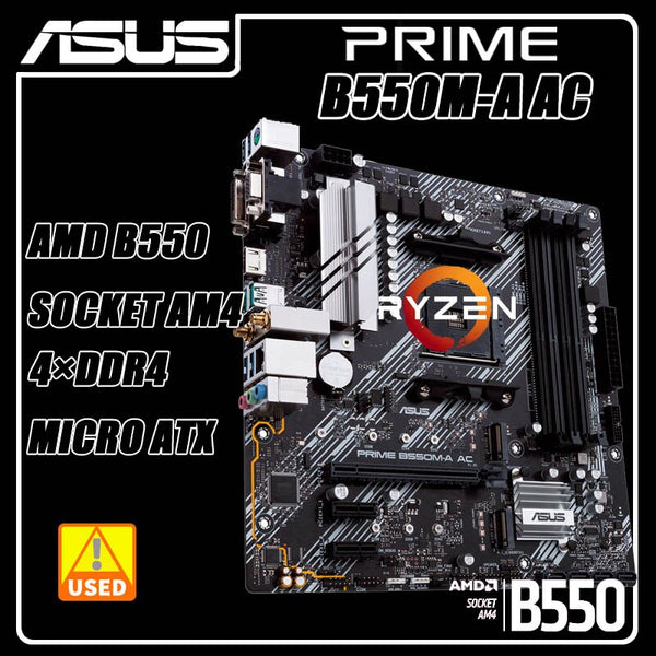 StoneTaskin B550 Motherboard  AM4 ASUS PRIME B550M-A AC Motherboard  For Ryzen 5 5600 cpus DDR4 128GB AM4 PCI-E 4.0 M.2 USB3.2 Micro ATX