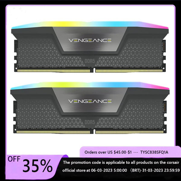 CORSAIR VENGEANCE RGB 32GB (2x16GB) DDR5 DRAM 5600MHz C40 Memory Kit