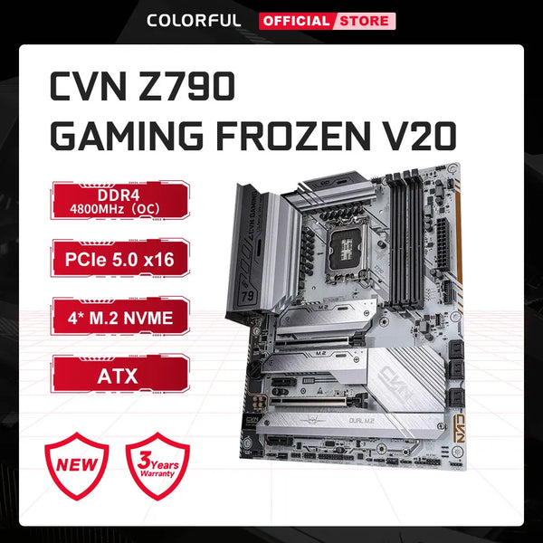 Colorful CVN Z790 GAMING FROZEN V20 Motherboard LGA 1700 Intel  ATX Mainboard DDR4 PCIE5.0 Support 13th Gen Intel Core Original Brand New