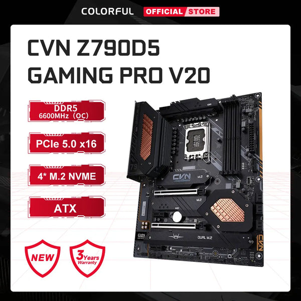 Colorful CVN Z790 GAMING PRO V20 Motherboard LGA 1700 Intel  ATX Mainboard DDR5 6600MHz  PCIE5.0 Support 13th Gen Intel Core Original Brand New