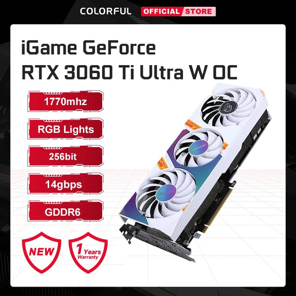 Colorful iGame GeForce RTX 3060 Ti Ultra W OC 8GB GDDR6X Graphics Card 8G 256Bit Gaming High Frequency Video Cards GPU Original Brand New