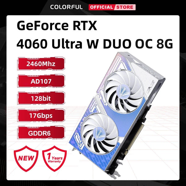 Colorful iGame GeForce RTX 4060 NB OC 8GB-V Ultra W OC GDDR6 Gaming Graphics Card Eat chicken advanced NVIDIA GPU Original Brand New