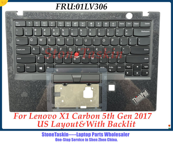 FRU 01LV306 For Lenovo Thinkpad X1 carbon 5th Generation 2017 Laptop Keyboard assemebly US Layout with backlit New Plamrest