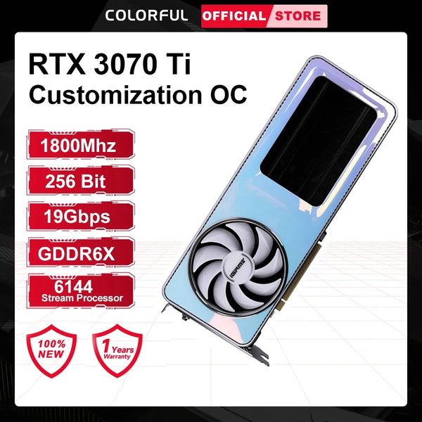 Graphics Card Colorful iGame GeForce RTX 3070 Ti Customization Ultra W OC 8G-V GDDR6X 256 Bit Gaming Video Card Original Brand New