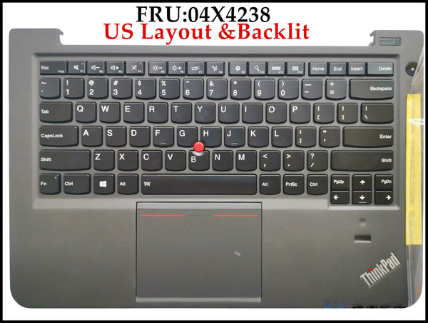 High quality 04X4238 for Lenovo Thinkpad S3-S431 S3-S440 Laptop Keyboard with Plamrest and touchpad assembly backlit US Layout