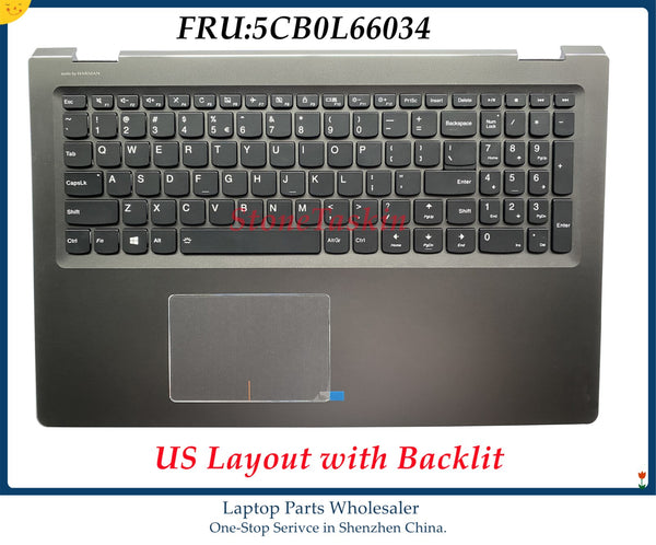 High quality 5CB0L66034 for Lenovo FLEX 4-15 YOGA 510-15ISK 510-15IKB Laptop keyboard upper case assmebly US Layout with backlit